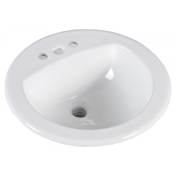 19-inch European Style Oval Shape Ceramic Bathroom Topmount / Drop-In Sink